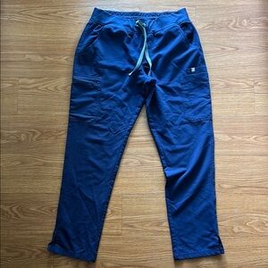 Figs Blue Cargo Pants with Adjustable Waistband